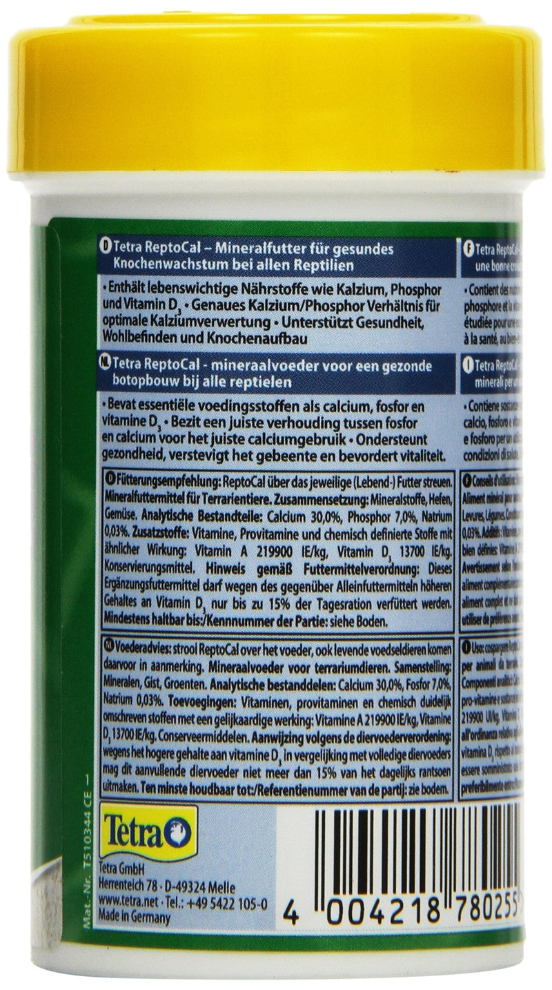 Tetra ReptoCal - mineral food for healthy bone growth in powder form for all reptiles, 100 ml can - BeesActive Australia