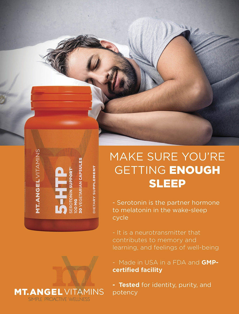 Mt. Angel Vitamins - 5-HTP, Serotonin Support (60 Vegetarian Capsules)