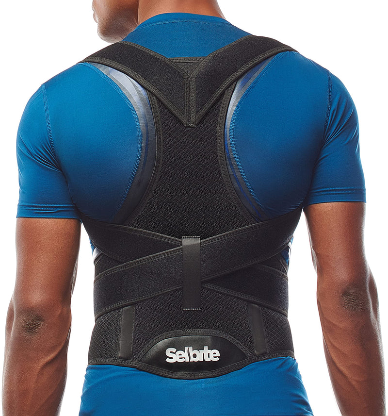 Selbite Posture Corrector for Men and Women - Back Brace for Upper and Lower Body Support - Adjustable Straightener with Pain Relief and Muscle Memory (Large) Large (Waist 38”-44”) - BeesActive Australia