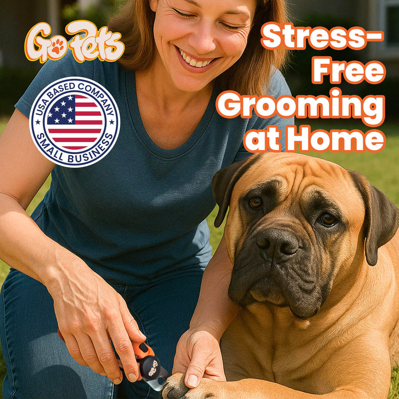 GoPets Dog Nail Clippers, Professional Pet Nail Trimmer for Large Dogs and Cats with Quick Sensor Safety Guard, Heavy Duty Stainless Steel Blades, Non-Slip Handle, Built-in File for Safe Grooming - BeesActive Australia