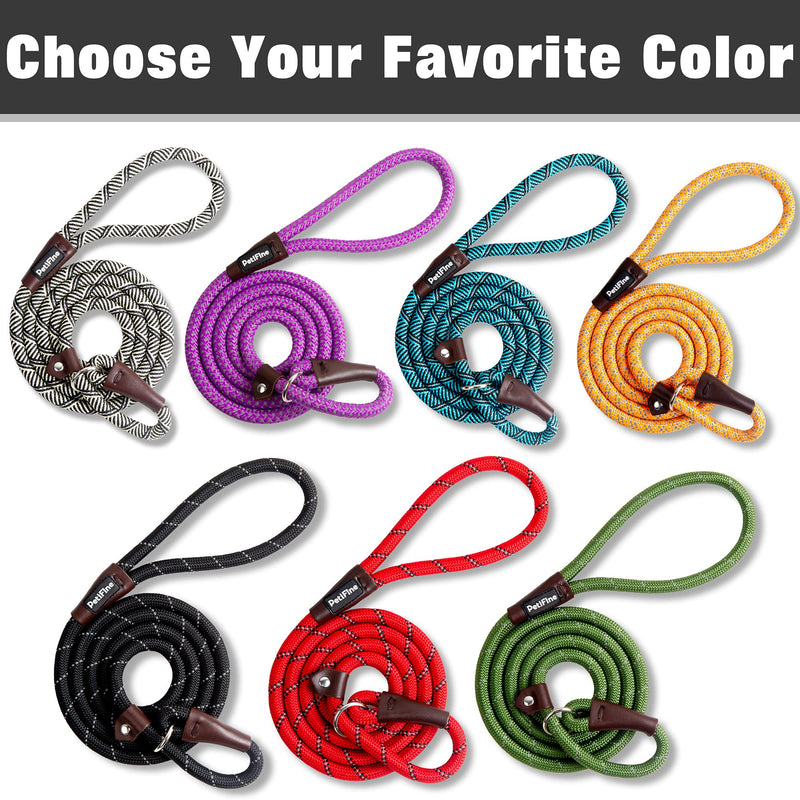 PetiFine Slip Lead Dog Leash,6FT x 1/2" Reflective Durable Dog Training Leash, Heavy Duty Adjustable Nylon Dog Rope Leash Slip Leash for Small Medium Large Dogs (Blue) Blue 1/2" x 6 FT - BeesActive Australia