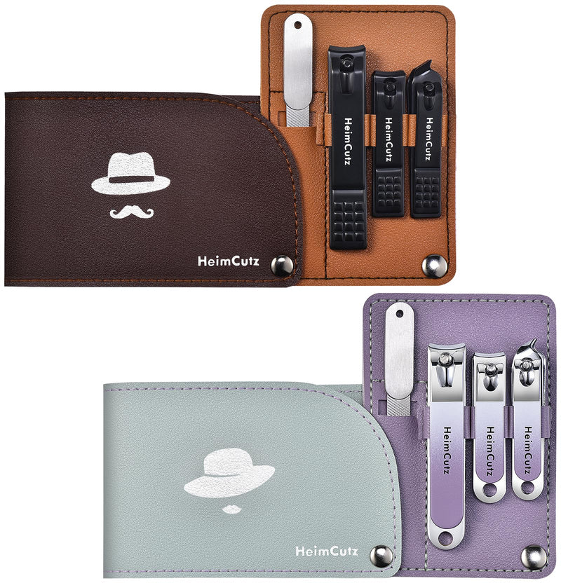 Toenail and Finger Nail Clippers Set: Separate Personal Nail Cutter Set for Men and Women, Travel Fingernail & Toe Nail Trimmer kit for Adult, Ideal for Wedding Gifts and Engagement Gifts for Couples black - BeesActive Australia
