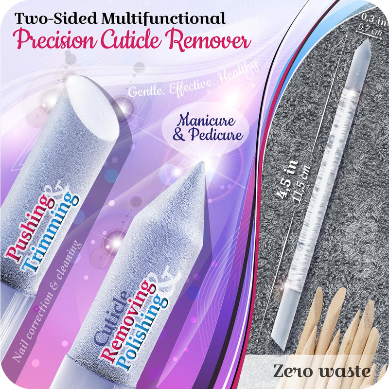 Genuine Czech Glass Nail File Set by GLADZY - Callus Remover Foot Rasp, Cuticle Pusher Manicure Stick, Double Sided Etched Different Grit Surface, Professional Nail Care Tool Kit, Made in EU All-in-one Set - BeesActive Australia