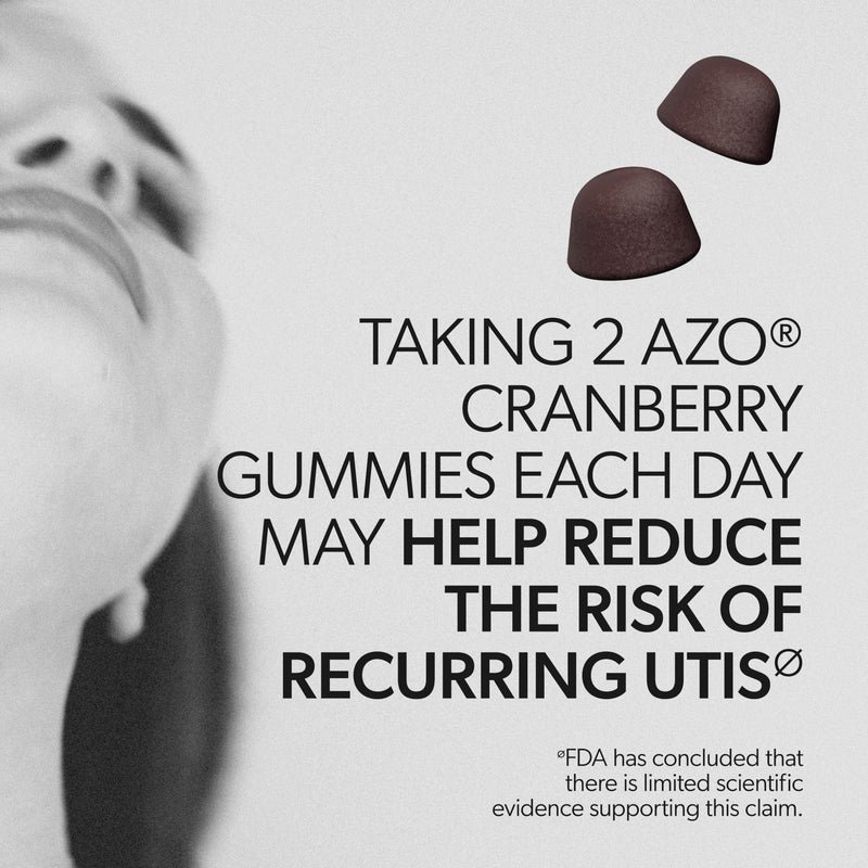 AZO Cranberry Urinary Tract Health Gummies Dietary Supplement, 2 Gummies = 1 Glass of Cranberry Juice, Helps Cleanse & Protect, Natural Berrylicious Flavor, Non-GMO, 72 Gummies 72 Count (Pack of 1) - BeesActive Australia