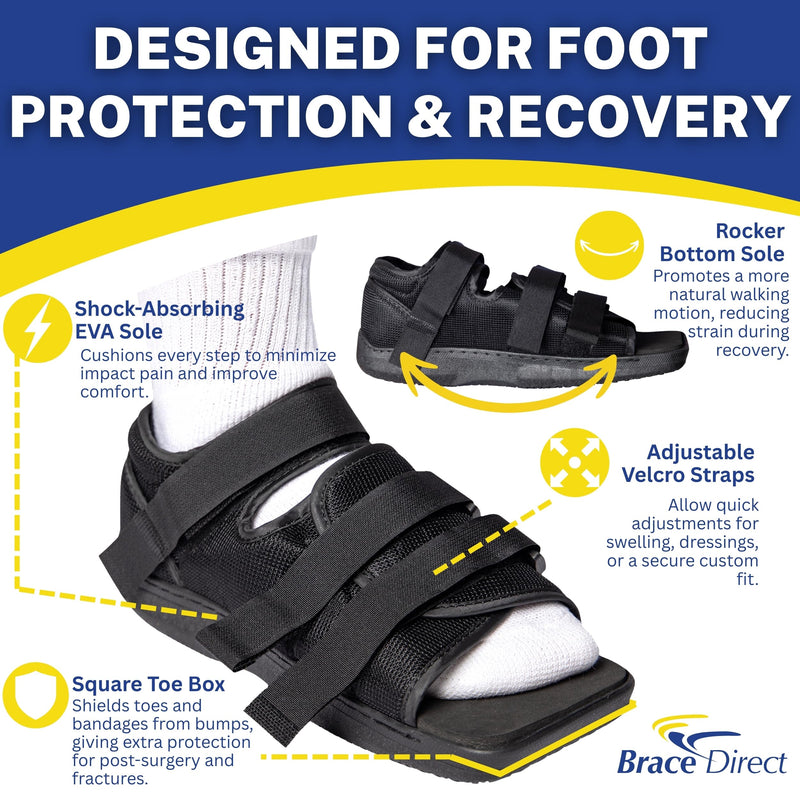 Brace Direct Post Op Shoe & Medical Foot Brace – Stress Fracture, Broken Toe & Bunion Support L3260 – Orthopedic Walking Immobilizer for Left or Right Foot (LG - WOMENS US SHOE: 8.5-10.5) Large (Pack of 1) - BeesActive Australia
