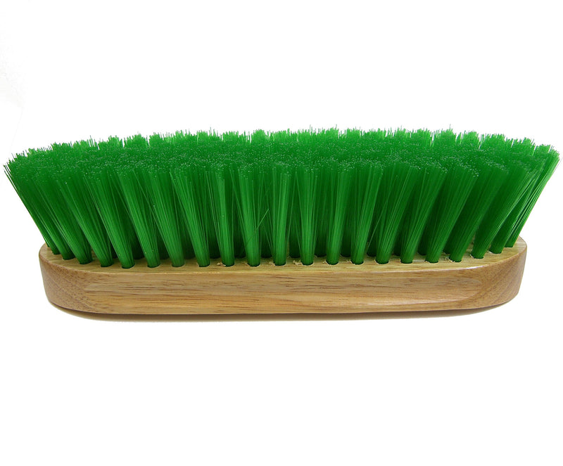 Intrepid International Bedford Horse Brush 9" - Nylon Bristles Brush with Wood Block for Horse Care and Horses Grooming Kit - Medium to Soft Bristles Green - BeesActive Australia
