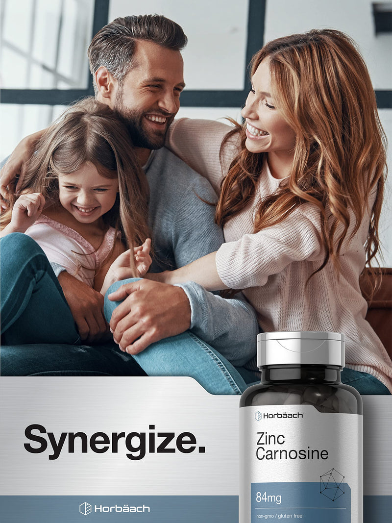 Horbäach Zinc Carnosine Supplement | 84mg per Capsule | 150 Count | Non-GMO & Gluten Free 150 Count (Pack of 1) - BeesActive Australia