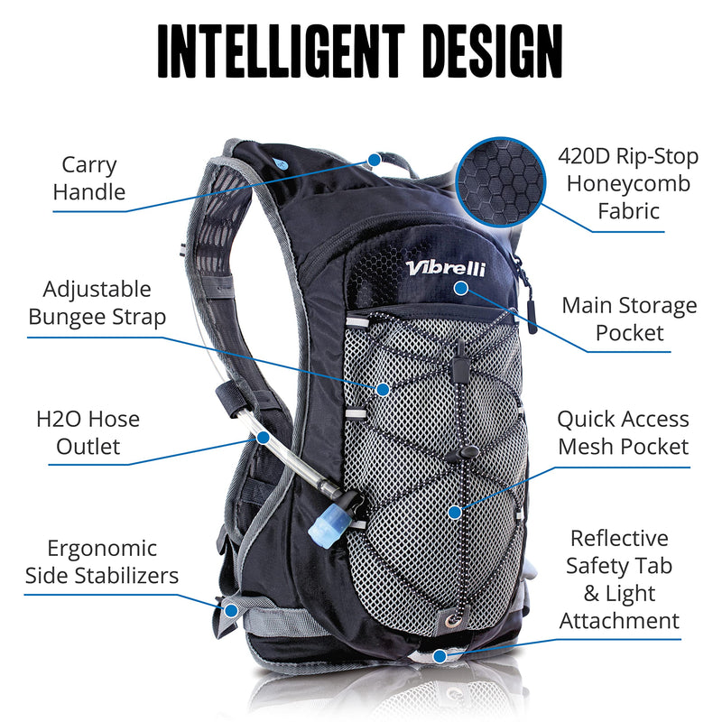 Outdoor Products Tadpole Hydration Pack (3.5L) + Vibrelli Hydration Pack & 2L Hydration Water Bladder - BeesActive Australia