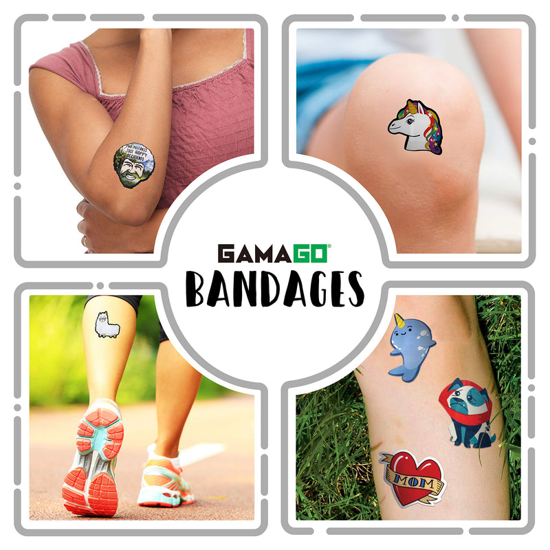 GAMAGO Unicorn Bandages Kids & Kidults - Set of 18 Individually Wrapped Self Adhesive Bandages - Sterile, Latex-Free & Easily Removable - Funny Gift & First Aid Addition - BeesActive Australia