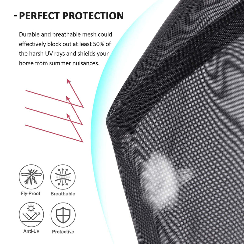 Harrison Howard Horse Fly Mask UV Protective Fine Mesh with Extra Wool Soft Touch on Skin Fly and UV Protection Light Pink M Medium - BeesActive Australia
