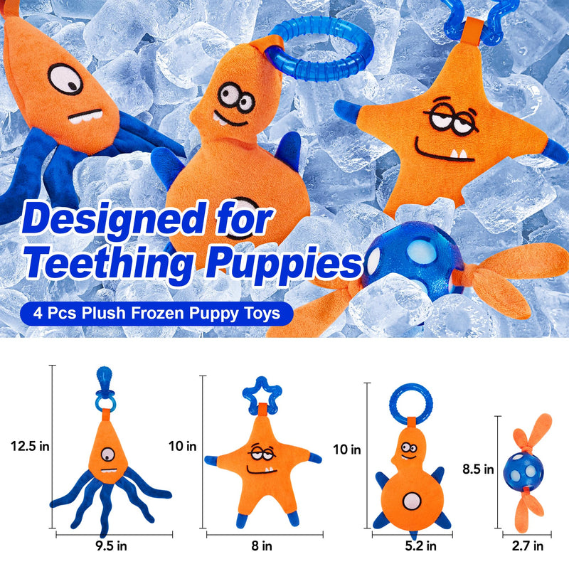 4 Pack Frozen Puppy Toys to Keep Them Busy to Relieve Teething Pain,Chew Toys for Puppies 0-6 Months Relieve Teething Itch, Puppy Teething Rings to Release Excess Energy - BeesActive Australia