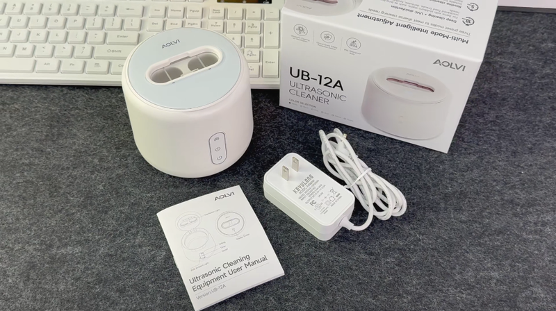 Ultrasonic Retainer Cleaner Machine,45kHz Denture Cleaner White