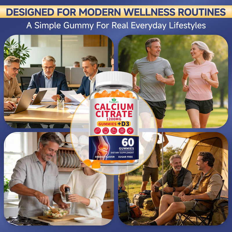 3 Pack-Calcium Citrate 1200mg with Vitamin D3 Gummies for Women & Men,Calcium Chews Supplement- Supports Bone & Teeth Health,Easy Absorption,Sugar Free,Vegan,Orange Flavor,90 Day Supply 60 Count (Pack of 3)