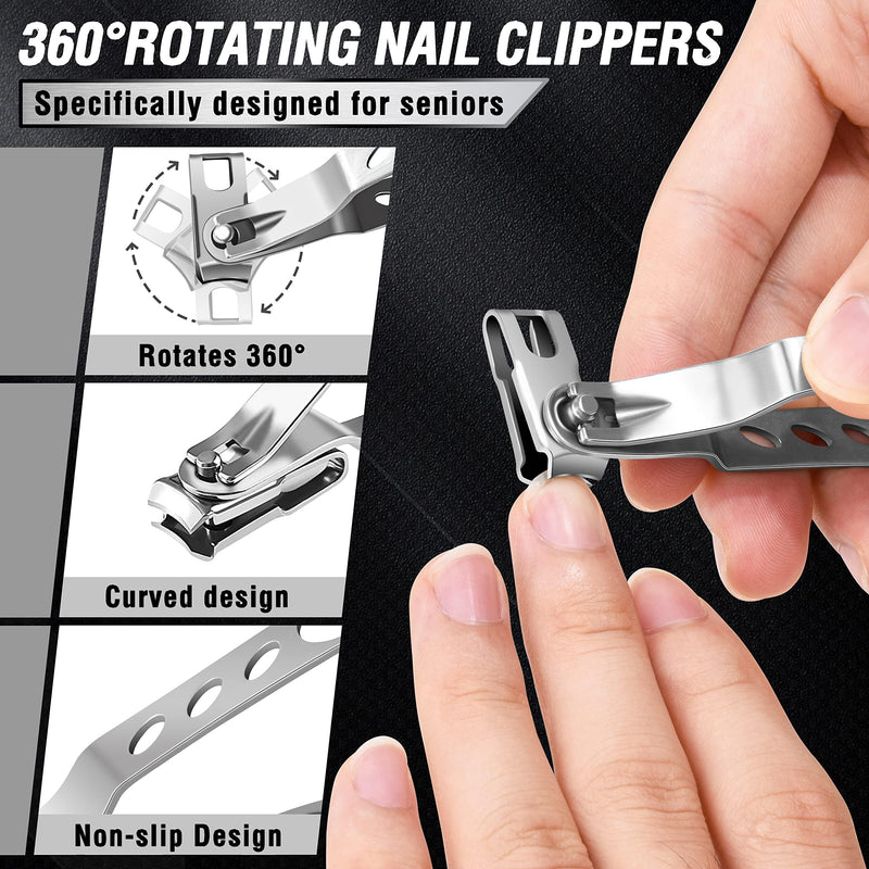 Podiatrist Toenail Clippers for Seniors Thick Toenails, Professional Pedicure Tools Kit, Toe Nail Clippers Adult Thick Nails Long Handle, Ingrown Toenail Tool Removal Kit for Seniors, Men, Pedicure Red