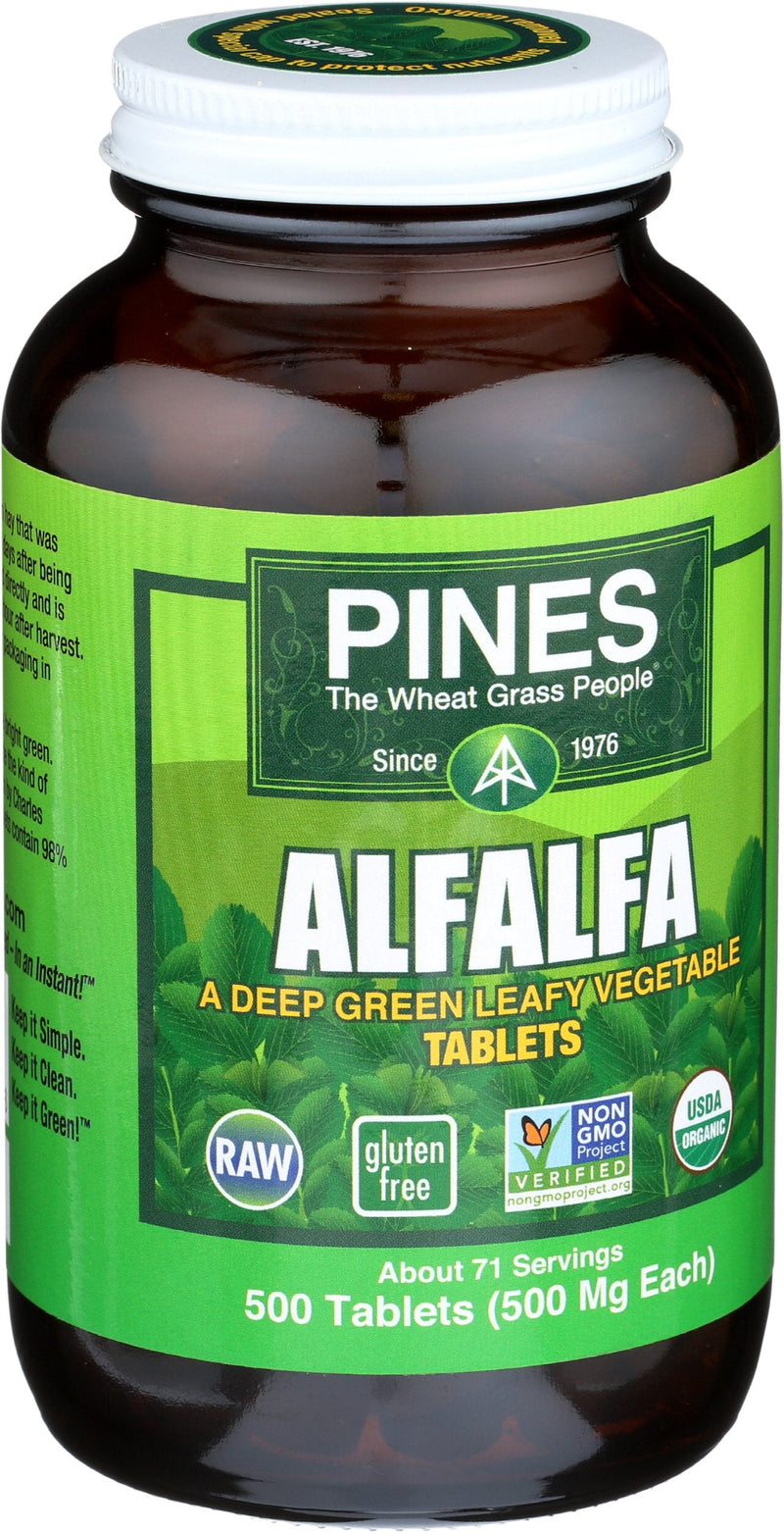 PINES Organic Alfalfa, 500 Count Tablets Alfalfa Tablets 500 Count (Pack of 1) - BeesActive Australia