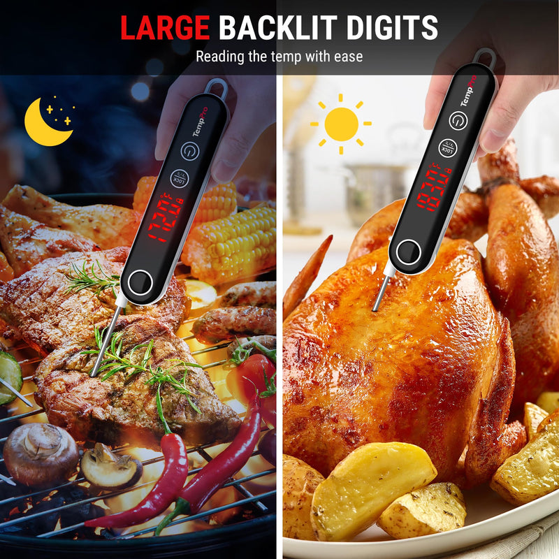 TempPro TP18 Instant Read Meat Thermometer Digital with Thermocouple Sensor, Cooking Food Thermometer for Grill, Smoker, BBQ, Oil Deep Frying, Candy, Kitchen Thermometer (Previously ThermoPro) - BeesActive Australia