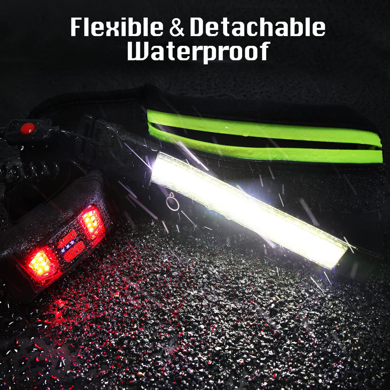 Running Light, 1000Lumens Running Belt Running Gear with 230°Rechargeable Night Running Light for Phone Waist Bag Light with Water Bottle Holder Slim Running Belt for Runners Sports Jogging Walking Black - BeesActive Australia