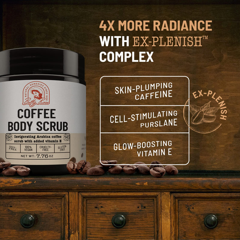 Coffee Body Scrub, Exfoliating Body Scrub, Arabica Coffee with Vitamin E Coffee Scrub, Dead Skin Body Scrubs for Women Exfoliation, Skin Care for Cellulite, Acne & Stretch Marks - BeesActive Australia