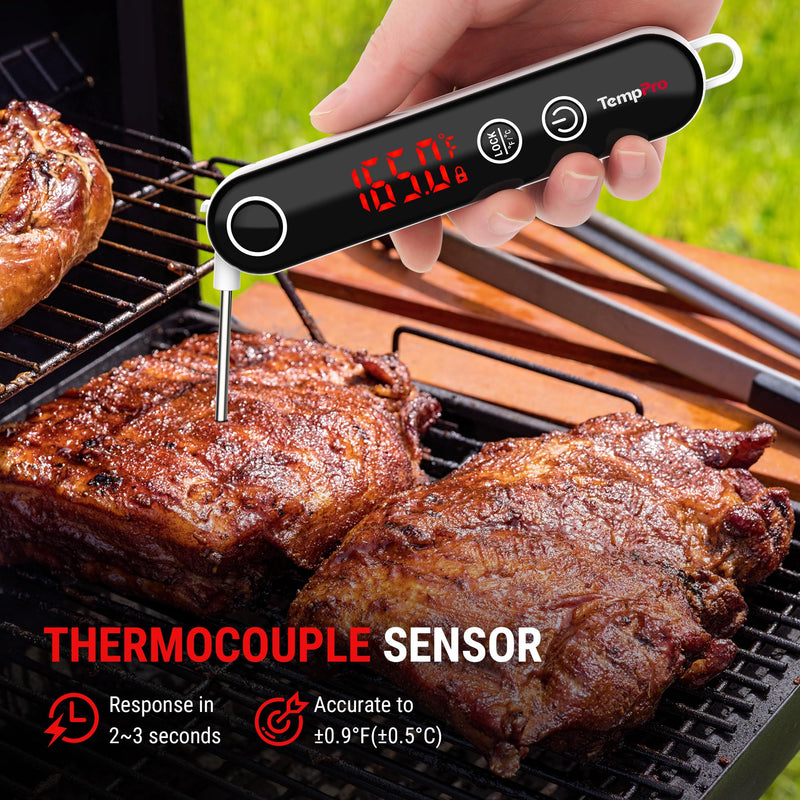 TempPro TP18 Instant Read Meat Thermometer Digital with Thermocouple Sensor, Cooking Food Thermometer for Grill, Smoker, BBQ, Oil Deep Frying, Candy, Kitchen Thermometer (Previously ThermoPro) - BeesActive Australia