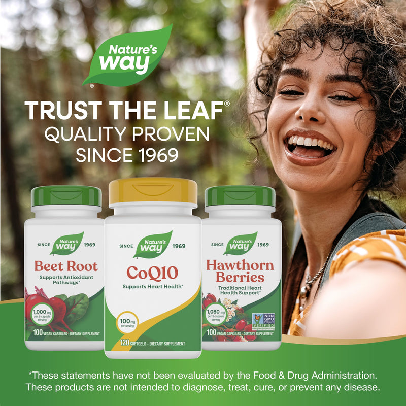 Nature's Way CoQ10 with Ubiquinone, 100 mg, 120 Softgels | 100 mg CoQ10 per Softgel to Help Maintain the Body's CoQ10 Levels While Supporting Heart Health* and Cellular Energy* 120 Count (Pack of 1)