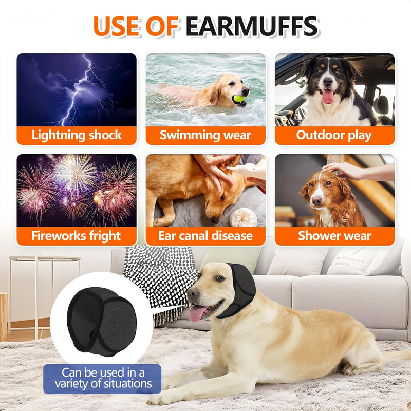 Dog Shower Cap, No Flap Ear Wraps for Dogs, Dog Ear Muffs for Bath – Waterproof Pet Ear Covers for Swimming & Noise Anxiety Relief (Grey, M (Head Circumference 14"-19")) M (Head Circumference 14"-19") Grey