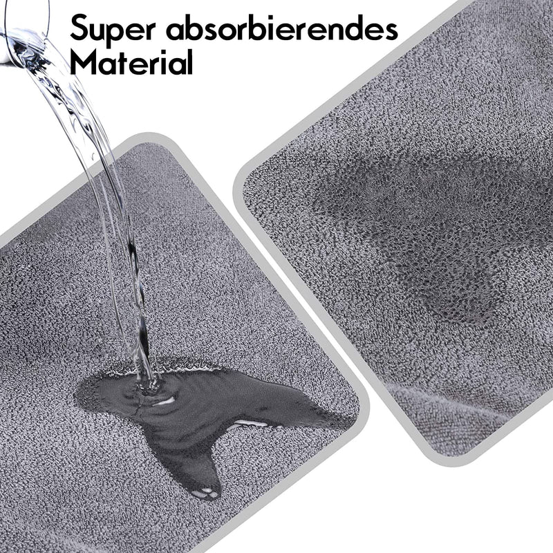 Dog bathrobe, with Velcro fastener, quick-drying bath towel, very absorbent, adjustable collar and waist bathrobe, dryup cape, suitable for large and medium dogs (L) gray L - BeesActive Australia