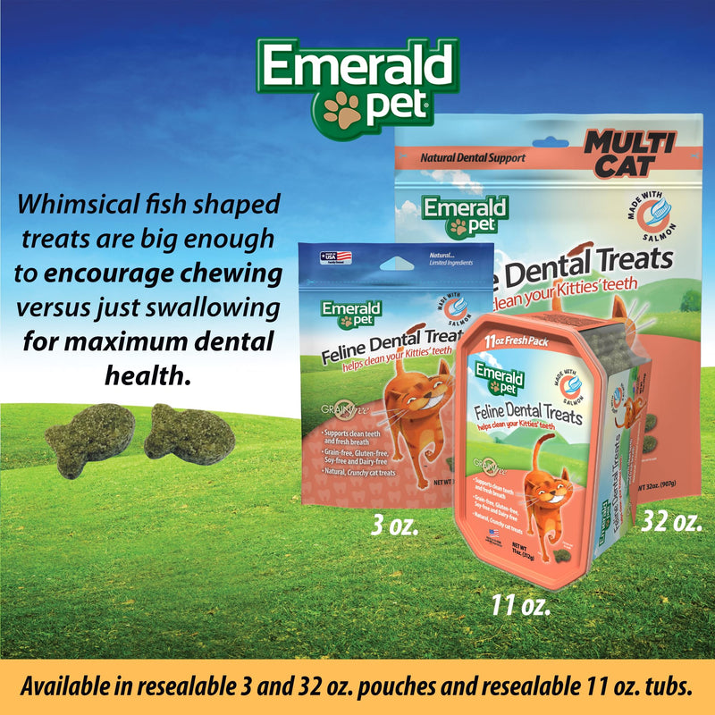 Feline Dental Treats — Tasty and Crunchy Cat Dental Treats Grain Free — Natural Dental Treats to Clean Cat Teeth, Freshen Cat Breath, and Reduce Plaque and Tartar Buildup — Salmon Treats, 3 oz 1 Count (Pack of 1) - PawsPlanet Australia
