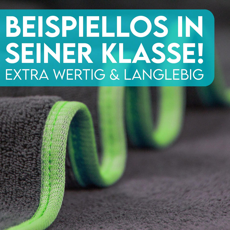 DOG IS KÖNIG® Extra Absorbent Dog Towel - Highly Absorbent Dog Towel Made of Microfiber with 4 Interventions - Soft XL Microfiber Towel for Dogs - Premium Dog Drying Towel, Quick Drying Dark Gray Green [130x75cm] - BeesActive Australia