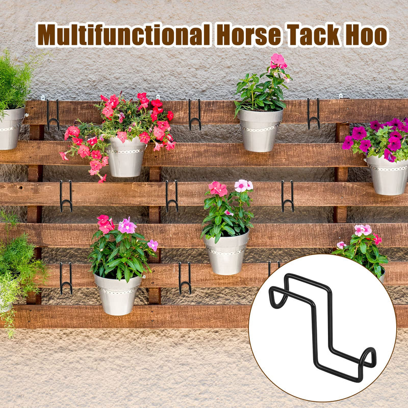 2 Pieces 4 Inch Tack Hook Over Rail Bridle Hooks Heavy Duty Horse Water Bucket Hangers Metal Stall Hooks for Horses Tough Horse Halter Rack for Fishing Saddle Fence Door Holder - BeesActive Australia