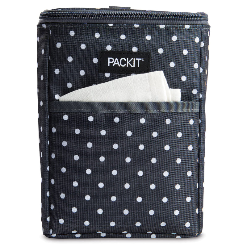 PackIt Freezable Double Bottle Bag, Built with EcoFreeze Technology, Antimicrobial lining, Collapsible, Reusable, Zip Closure, Buckle Handle, Perfect for Breastmilk and Formula On the Go Polka Dots - BeesActive Australia