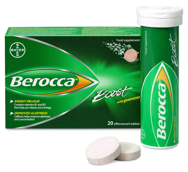 Berocca Boost Multivitamin Tablets Pack Of 20 | Caffeine Tablets With Guarana, Vitamin B12, Vitamin C And Magnesium, Helps Support Energy Release And Alertness
