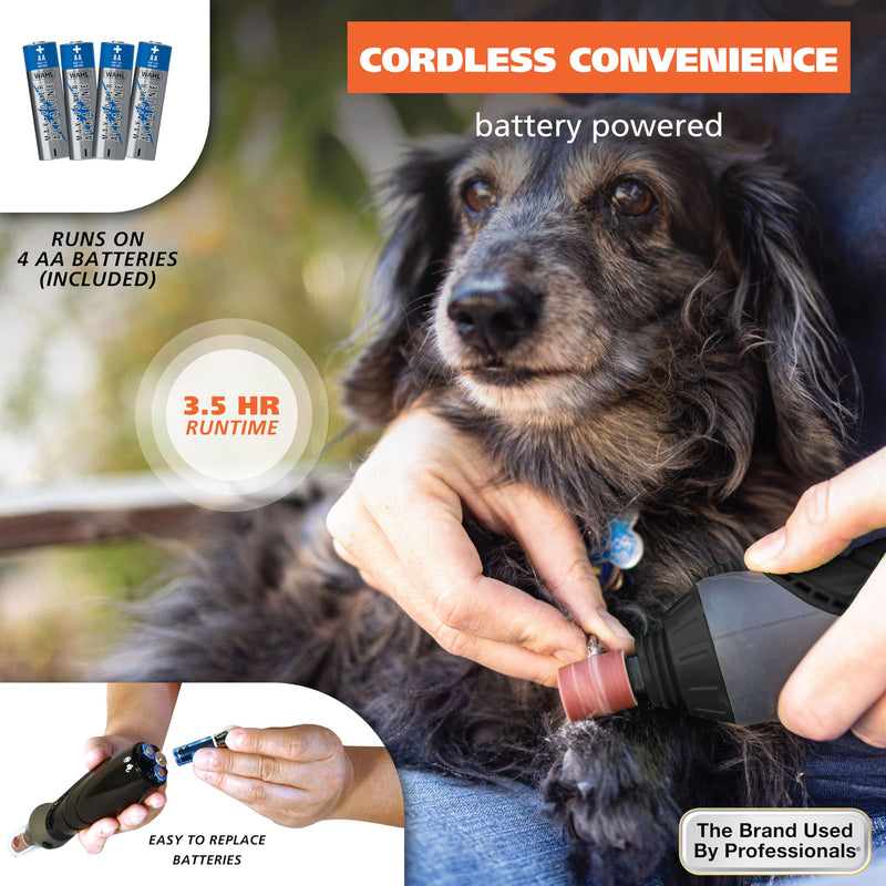 Wahl Grind & Smooth 2 Speed Battery Dog Nail Grinder with Concave Rounding Tip and Nail Guard for Increased Safety and Precise Nail Grinding - Model 3026333 - BeesActive Australia