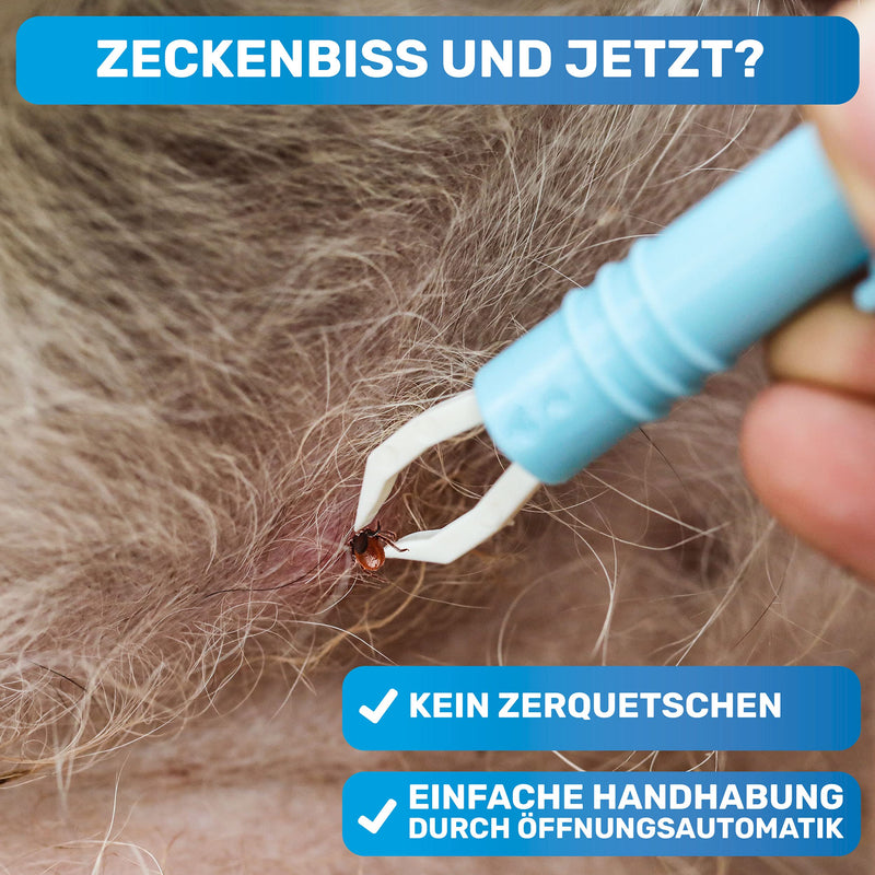 BluePet 2x automatic tick tweezers - reliable tick tweezers for dogs, cats, horses and people - perfect for every tick emergency kit 2x tick tweezers - BeesActive Australia