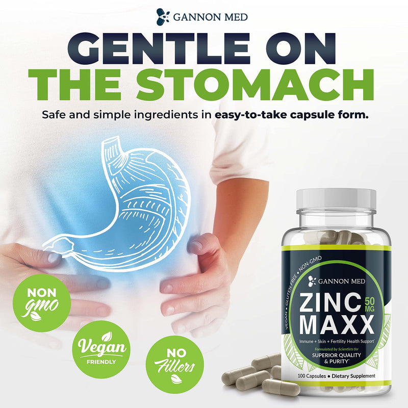 zinc Supplements - Immunity + Skin + Reproductive Health Minerals - Zinc Chelate Immune Booster for Kids & Adults (2 Pack, Zinc MAXX)