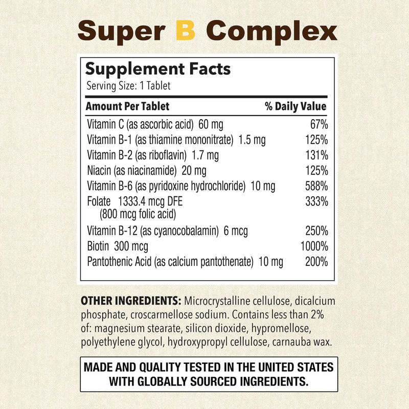 Puregen Labs Super B Energy Complex with Vitamin C - Immune Health, Energy & Nervous System Support - Non-GMO, Gluten-Free 100 Vegetarian Tablets 1
