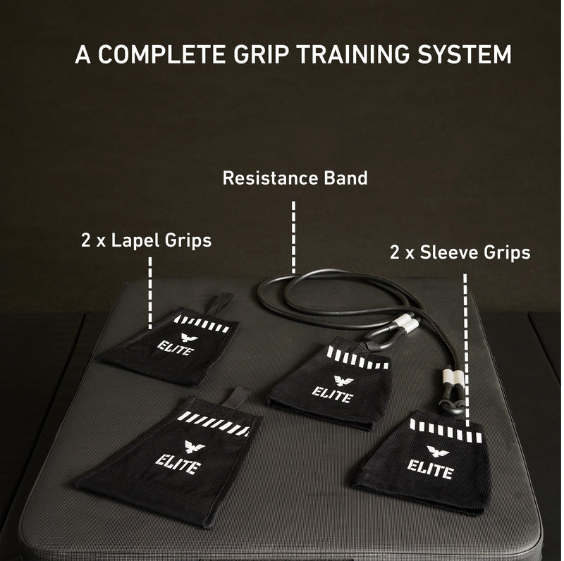Elite Sports Jiu Jitsu Grip Trainer Simulate Gi - Resistance Band Grip Strength Trainer for BJJ MMA Judo & Grappling Training