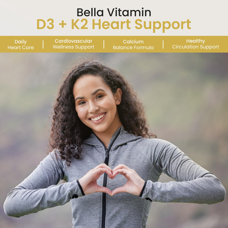 Bella All Natural Vitamin D3 K2 Liquid Drops 5000 IU (Unflavored) - Omega 3 with MCT Oil - Liquid Vitamin D Drops for Adults - This D3 K2 Drops Help Support Heart, Bone & Immune Health