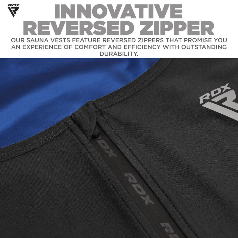 RDX Men Sauna Vest, Sweat Workout Shirt, Waist Trainer, Corset, Compression Body Shaper Zipper and Seamless Black Zipper Medium