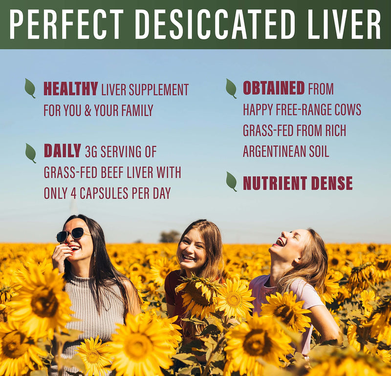 Perfect Supplements – Perfect Desiccated Liver – 120 Capsules – Undefatted Beef Liver – Natural Source of Protein, Iron, Vitamins A & B – 2 Pack 2 Count (Pack of 120)