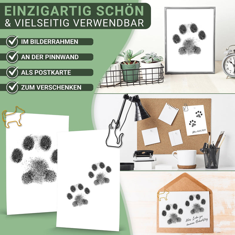PFOTENGUT® XXL paw print set including 3 stamp pads and 6 print cards - high-quality paw print set for dogs and cats - dog paw print as a gift and souvenir - BeesActive Australia