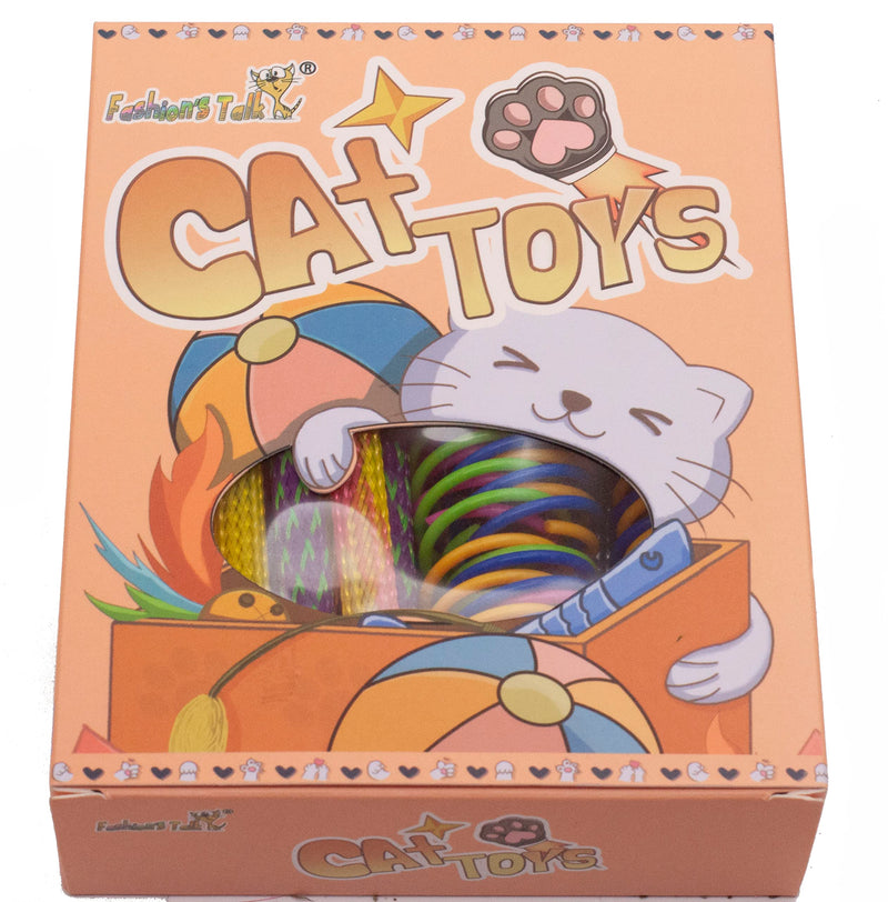 Fashion's Talk 49PCS Cat Spring Toy for Kitten Catnip Bag Mesh Tubes Spring Cat Toy Bulk for Indoor Cats Kitty cat spring toy+Catnip+mesh fun tubes 49-Pack (24 spring+24 mesh tubes+1 Bag catnip) - BeesActive Australia