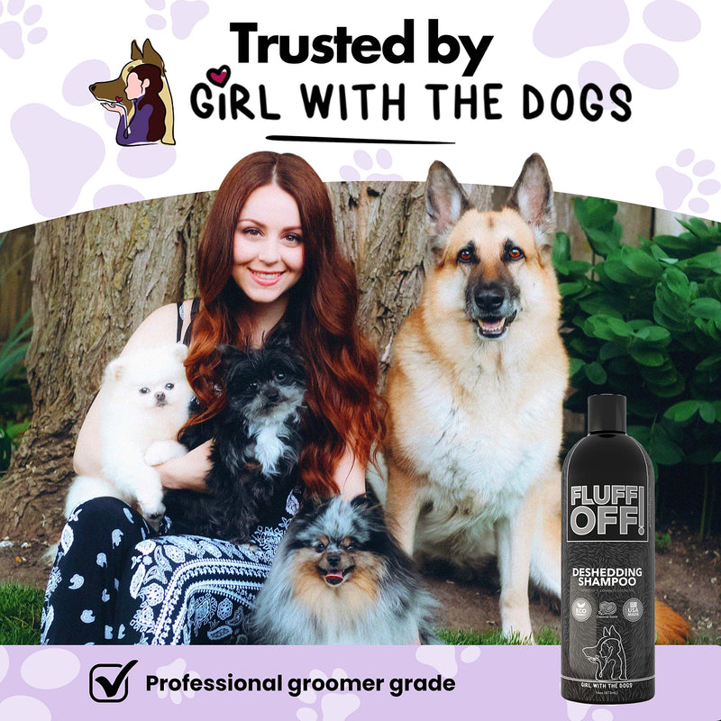 FLUFF OFF! by Girl With The Dogs, Natural Deshedding Dog & Cat Shampoo, 16 Oz, Made in USA, 8 Wks+ - BeesActive Australia