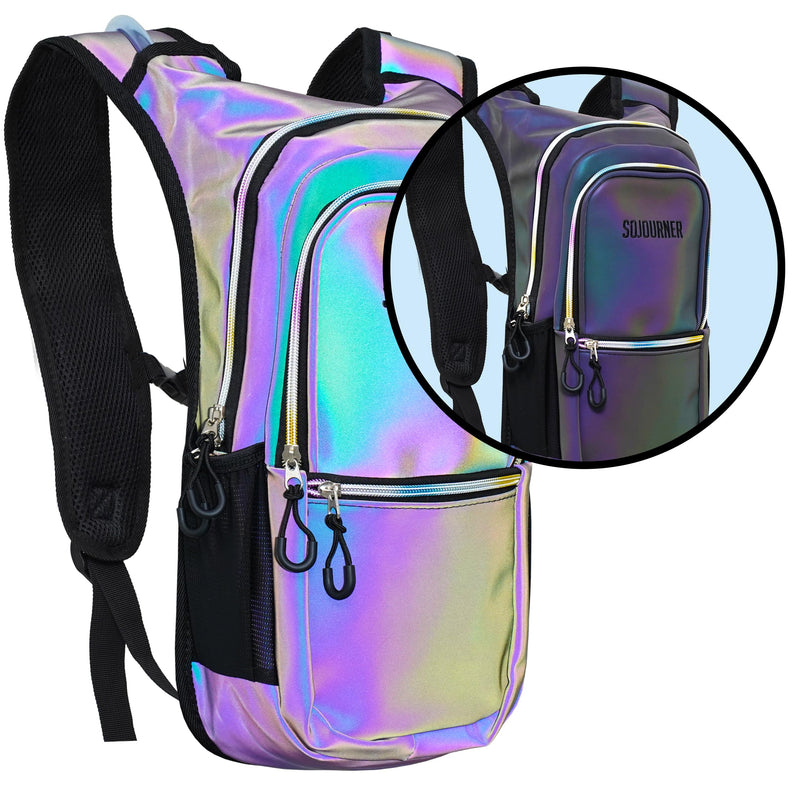 Sojourner Hydration Pack, Hydration Backpack - Water Backpack with 2l Hydration Bladder, Festival Essential - Rave Hydration Pack Hydropack Hydro for Hiking, Running, Biking, Festival Gear Luminous - Green - BeesActive Australia