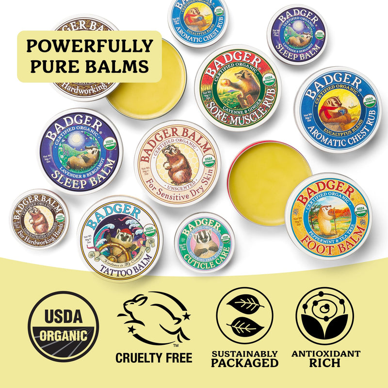 Badger Foot Balm, 100% Organic Foot Cream for Dry Cracked Heels and Feet, Fast Acting Foot Care for Women & Men, All-Natural Cracked Heel Treatment, 2 oz Tin 2 Ounce (Pack of 1)