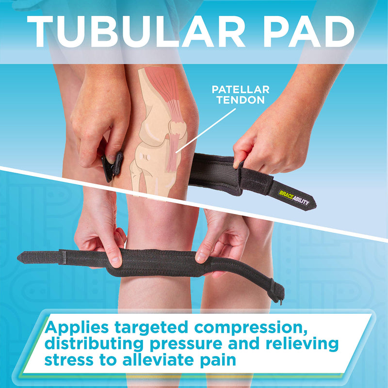 BraceAbility Kids Knee Band - Youth Patellar Tendon Support Strap Child Osgood Schlatter Brace for Jumpers Knee, Patella Tendonitis, Sports Wrap for Running, Soccer, Volleyball, Basketball (S) Small - BeesActive Australia