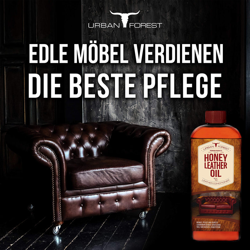 URBAN FOREST leather oil for leather care of saddles and bridles I protects and cares for as a leather care product sofa leather couch car seats furniture shoes I Premium Leather Conditioner Leather Oil Honey Leather Oil - BeesActive Australia