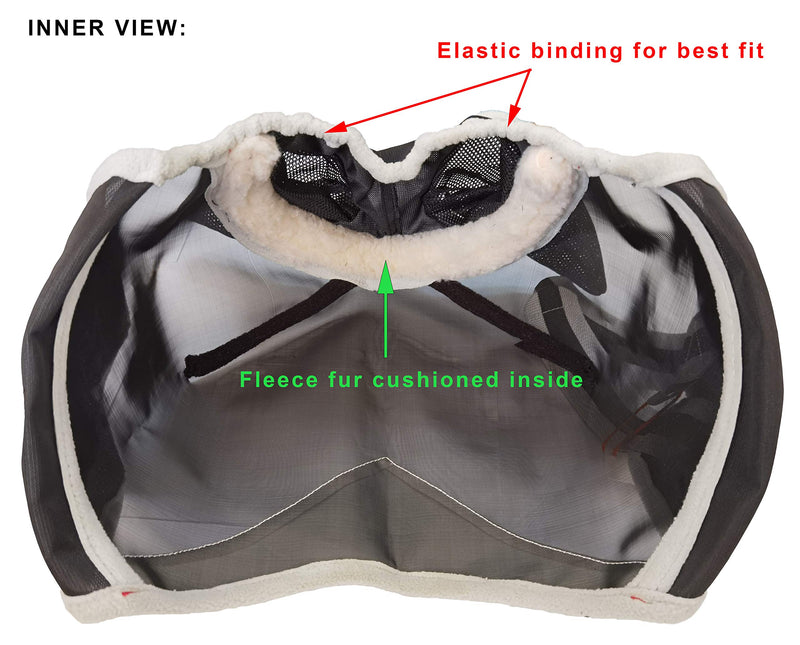 Fine Mesh Horse Fly Mask w/Ears & Nose, UV blocking 3D Eye Visor with extra fleece cushioned forehead, Protection from Insect Pests - BeesActive Australia
