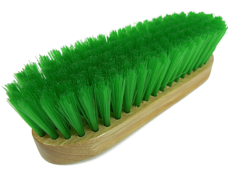 Intrepid International Bedford Horse Brush 9" - Nylon Bristles Brush with Wood Block for Horse Care and Horses Grooming Kit - Medium to Soft Bristles Green - BeesActive Australia