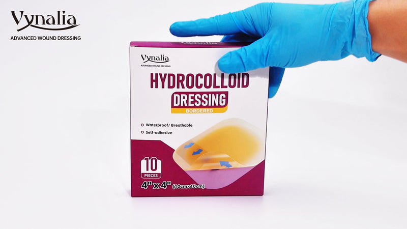 Hydrocolloid Wound Dressing with Border, 4 x 4 in, 10 Pack 4"x4" Border（0.5mm）