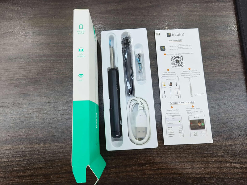 Ear Wax Removal Tool Camera, R1 Upgraded Anti-Fall Off Eartips Ear Cleaner, Wireless Otoscope with 1080P Waterproof Ear Camera, Earwax Removal Kit for iPhone, Android, Black - BeesActive Australia